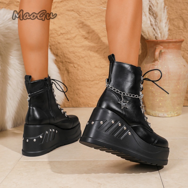 Bottines à plateforme haute po - Motorcycle Chain avis et prix